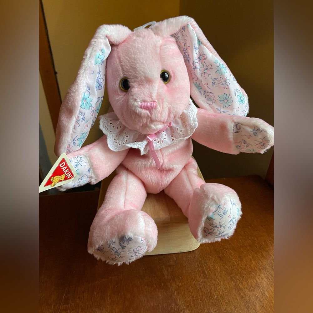 Dakin Cotton Candy and Floral Bunny Rabbit Plush Floppy Stuffed Animal with tag